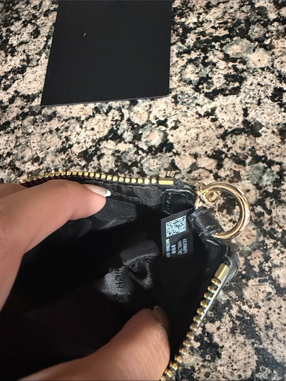 Michael Kors Black Saffiano Mini bag with Gold Chain
